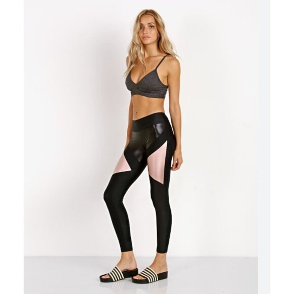 Lanston Sport Samson Block Legging Rose Gold - Size XS - Picture 1 of 9